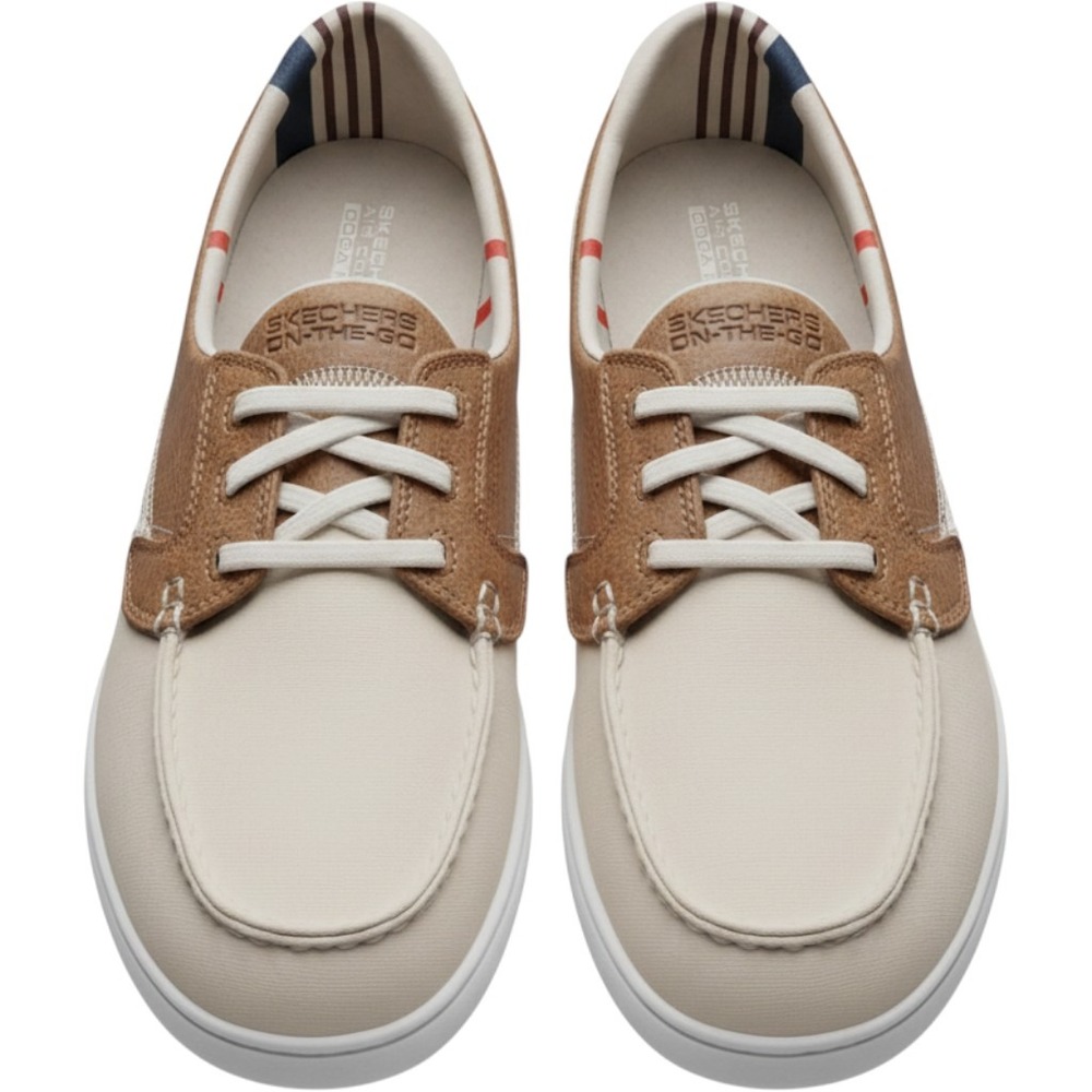 Skechers On-The-Go Boat Shoes Natural Beige Brown Loafers 136070 Mens 9